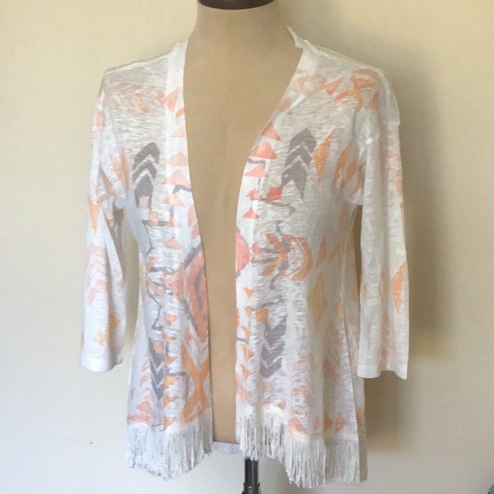 Mauve Southwestern Fringe Open Shrug